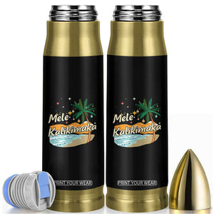Retro Christmas In July Summer Beach Hawaii Bullet Tumbler Mele Kalikimaka TS10 Black Print Your Wear