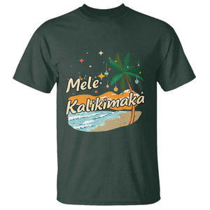 Retro Christmas In July Summer Beach Hawaii T Shirt Mele Kalikimaka TS10 Dark Forest Green Print Your Wear