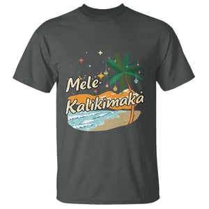 Retro Christmas In July Summer Beach Hawaii T Shirt Mele Kalikimaka TS10 Dark Heather Print Your Wear