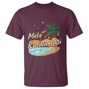 Retro Christmas In July Summer Beach Hawaii T Shirt Mele Kalikimaka TS10 Maroon Print Your Wear
