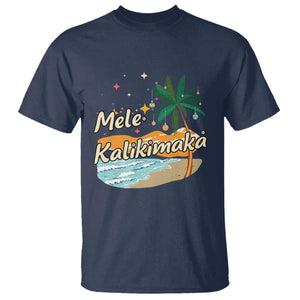 Retro Christmas In July Summer Beach Hawaii T Shirt Mele Kalikimaka TS10 Navy Print Your Wear
