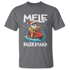 Mele Kalikimaka Hawaiian Christmas T Shirt Funny Santa Jet Ski Summer Beach Xmas In July TS10 Charcoal Print Your Wear