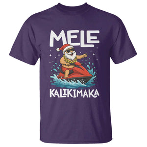 Mele Kalikimaka Hawaiian Christmas T Shirt Funny Santa Jet Ski Summer Beach Xmas In July TS10 Purple Print Your Wear