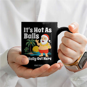 Funny Christmas In July Coffee Mug Hot As Balls Santa Summer Party TS10 Print Your Wear