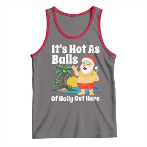 Funny Christmas In July Tank Top Hot As Balls Santa Summer Party TS10 Deep Heather Red Print Your Wear