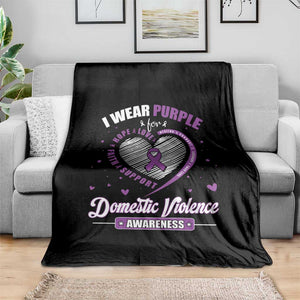 Domestic Violence Awareness Throw Blanket Purple Ribbon Support Survivor TS10 Print Your Wear
