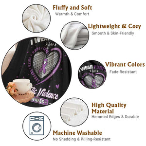 Domestic Violence Awareness Throw Blanket Purple Ribbon Support Survivor TS10 Print Your Wear