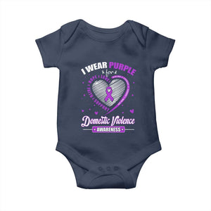 Domestic Violence Awareness Baby Onesie Purple Ribbon Support Survivor TS10 Navy Print Your Wear