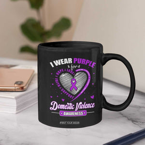Domestic Violence Awareness Coffee Mug Purple Ribbon Support Survivor TS10 Print Your Wear