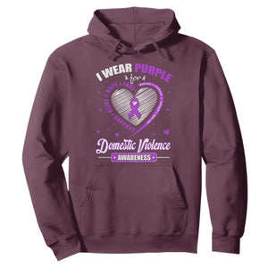 Domestic Violence Awareness Hoodie Purple Ribbon Support Survivor TS10 Maroon Print Your Wear