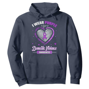 Domestic Violence Awareness Hoodie Purple Ribbon Support Survivor TS10 Navy Print Your Wear
