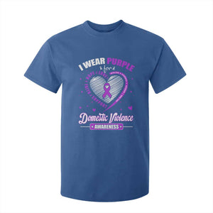 Domestic Violence Awareness T Shirt For Kid Purple Ribbon Support Survivor TS10 Royal Blue Print Your Wear