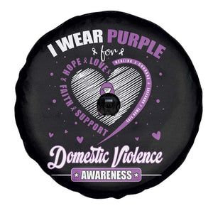 Domestic Violence Awareness Spare Tire Cover Purple Ribbon Support Survivor TS10 Print Your Wear