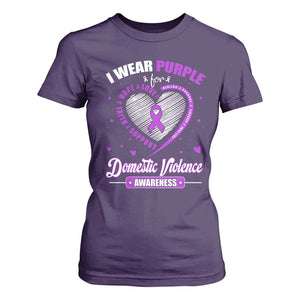 Domestic Violence Awareness T Shirt For Women Purple Ribbon Support Survivor TS10 Purple Print Your Wear