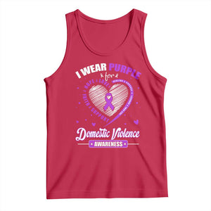 Domestic Violence Awareness Tank Top Purple Ribbon Support Survivor TS10 Red Print Your Wear