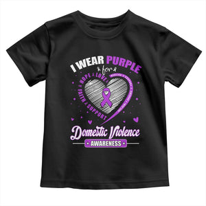 Domestic Violence Awareness Toddler T Shirt Purple Ribbon Support Survivor TS10 Black Print Your Wear
