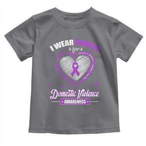 Domestic Violence Awareness Toddler T Shirt Purple Ribbon Support Survivor TS10 Charcoal Print Your Wear