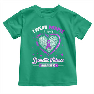Domestic Violence Awareness Toddler T Shirt Purple Ribbon Support Survivor TS10 Irish Green Print Your Wear