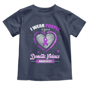 Domestic Violence Awareness Toddler T Shirt Purple Ribbon Support Survivor TS10 Navy Print Your Wear
