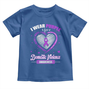 Domestic Violence Awareness Toddler T Shirt Purple Ribbon Support Survivor TS10 Royal Blue Print Your Wear