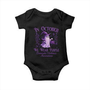 Domestic Violence Awareness Baby Onesie Halloween October Wear Purple Ghost TS10 Black Print Your Wear