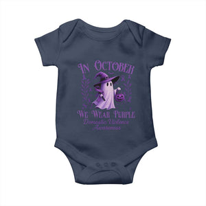 Domestic Violence Awareness Baby Onesie Halloween October Wear Purple Ghost TS10 Navy Print Your Wear