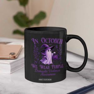 Domestic Violence Awareness Coffee Mug Halloween October Wear Purple Ghost TS10 Print Your Wear