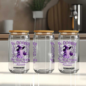 Domestic Violence Awareness Glass Can Halloween October Wear Purple Ghost TS10 Print Your Wear