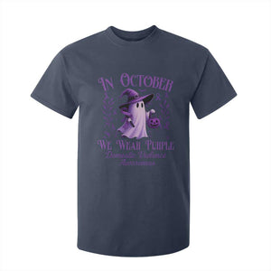 Domestic Violence Awareness T Shirt For Kid Halloween October Wear Purple Ghost TS10 Navy Print Your Wear
