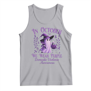 Domestic Violence Awareness Tank Top Halloween October Wear Purple Ghost TS10 Athletic Heather Print Your Wear