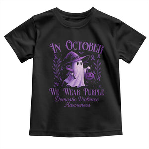 Domestic Violence Awareness Toddler T Shirt Halloween October Wear Purple Ghost TS10 Black Print Your Wear