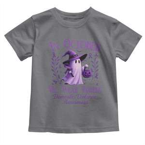 Domestic Violence Awareness Toddler T Shirt Halloween October Wear Purple Ghost TS10 Charcoal Print Your Wear