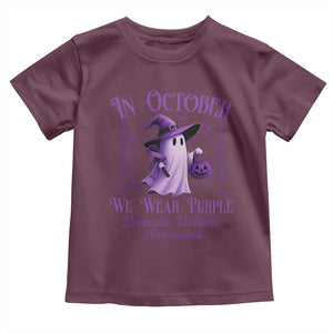 Domestic Violence Awareness Toddler T Shirt Halloween October Wear Purple Ghost TS10 Maroon Print Your Wear