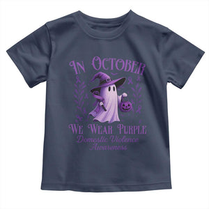 Domestic Violence Awareness Toddler T Shirt Halloween October Wear Purple Ghost TS10 Navy Print Your Wear