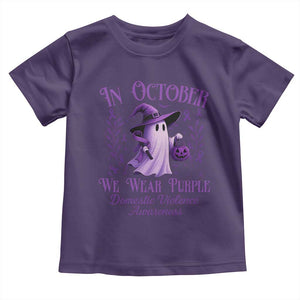 Domestic Violence Awareness Toddler T Shirt Halloween October Wear Purple Ghost TS10 Purple Print Your Wear