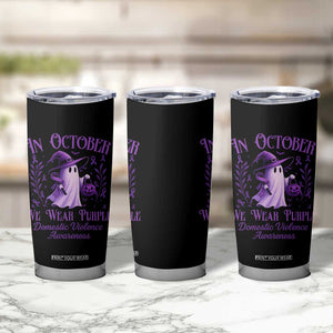 Domestic Violence Awareness Tumbler Cup Halloween October Wear Purple Ghost TS10 Print Your Wear
