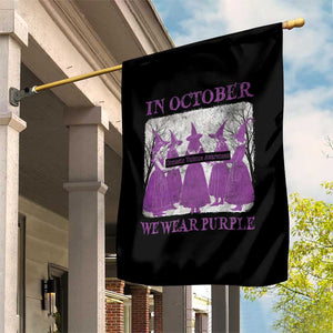 Retro In October We Wear Purple Witch Domestic Violence Awareness Garden Flag TS10 Print Your Wear