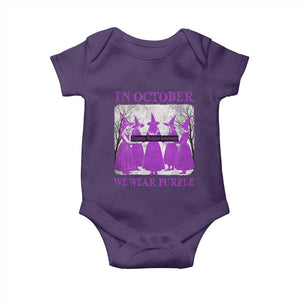 Retro In October We Wear Purple Witch Domestic Violence Awareness Baby Onesie TS10 Purple Print Your Wear
