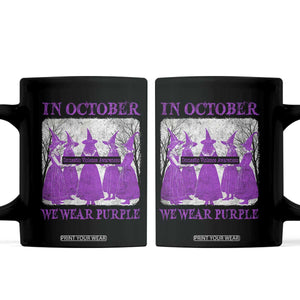 Retro In October We Wear Purple Witch Domestic Violence Awareness Coffee Mug TS10 Black Print Your Wear
