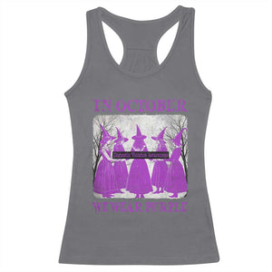 Retro In October We Wear Purple Witch Domestic Violence Awareness Racerback Tank Top TS10 Charcoal Print Your Wear