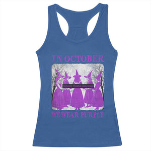 Retro In October We Wear Purple Witch Domestic Violence Awareness Racerback Tank Top TS10 Royal Blue Print Your Wear