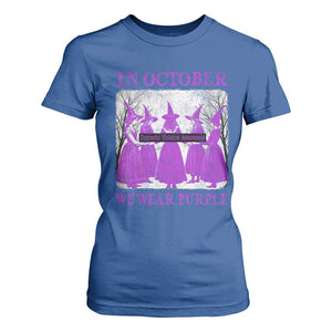 Retro In October We Wear Purple Witch Domestic Violence Awareness T Shirt For Women TS10 Royal Blue Print Your Wear