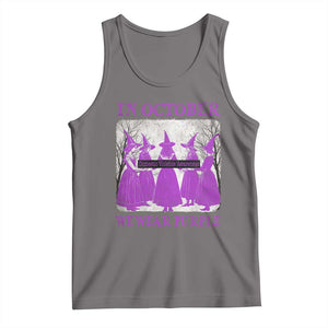 Retro In October We Wear Purple Witch Domestic Violence Awareness Tank Top TS10 Deep Heather Print Your Wear