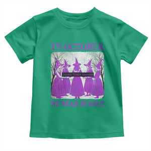 Retro In October We Wear Purple Witch Domestic Violence Awareness Toddler T Shirt TS10 Irish Green Print Your Wear