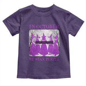 Retro In October We Wear Purple Witch Domestic Violence Awareness Toddler T Shirt TS10 Purple Print Your Wear