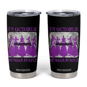 Retro In October We Wear Purple Witch Domestic Violence Awareness Tumbler Cup TS10 Black Print Your Wear