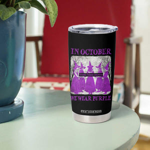 Retro In October We Wear Purple Witch Domestic Violence Awareness Tumbler Cup TS10 Print Your Wear