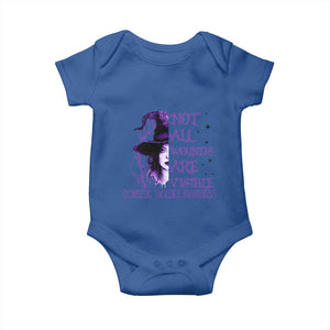 Stop Domestic Violence Baby Onesie Purple Ribbon Witch Graphic Witchy Feminist TS10 Royal Blue Print Your Wear
