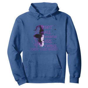 Stop Domestic Violence Hoodie Purple Ribbon Witch Graphic Witchy Feminist TS10 Royal Blue Print Your Wear