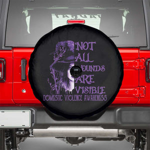 Stop Domestic Violence Spare Tire Cover Purple Ribbon Witch Graphic Witchy Feminist TS10 Black Print Your Wear